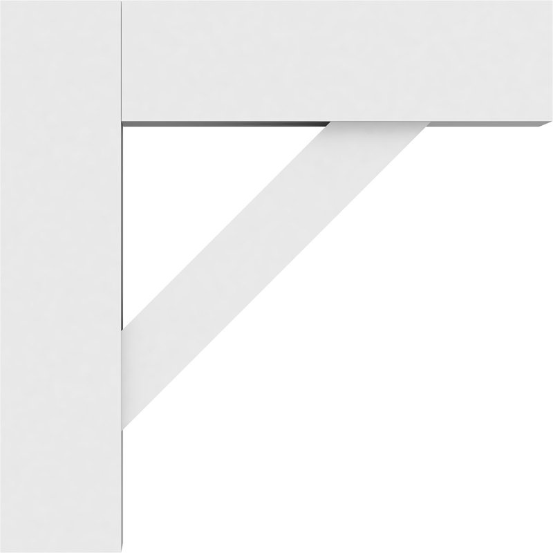Support en PVC de qualité architecturale standard standard avec extrémités en bloc, H 16 po x l 3 po x P 16 po
