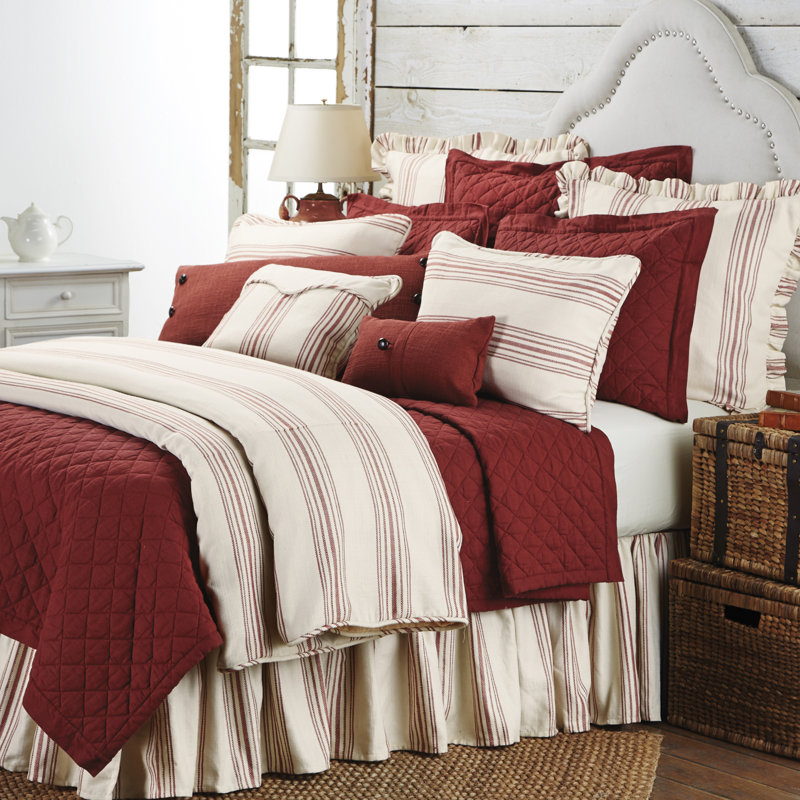 Housse de couette Prescott, Housse de couette pour grand lit, rouge