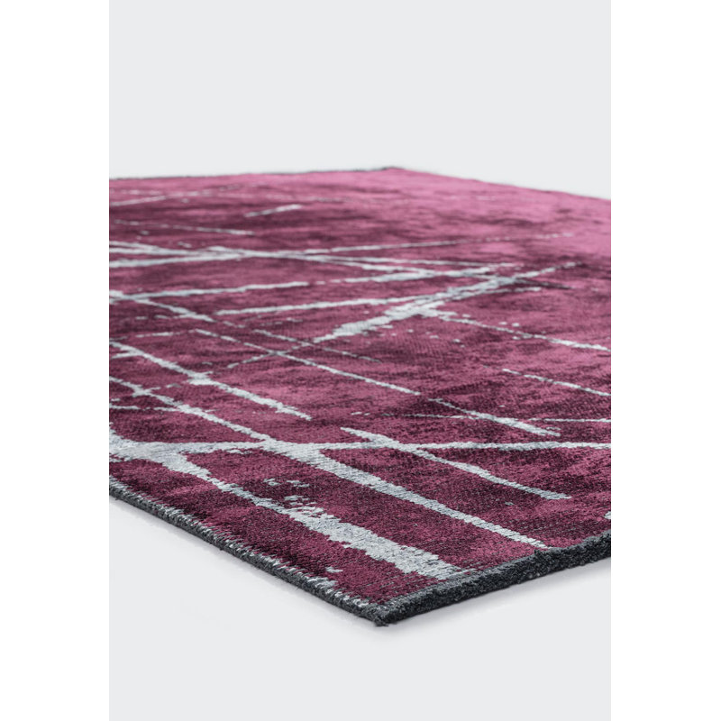 Rapture Abstract Area Rug in Purple, Rectangle 6'7" x 8'3"