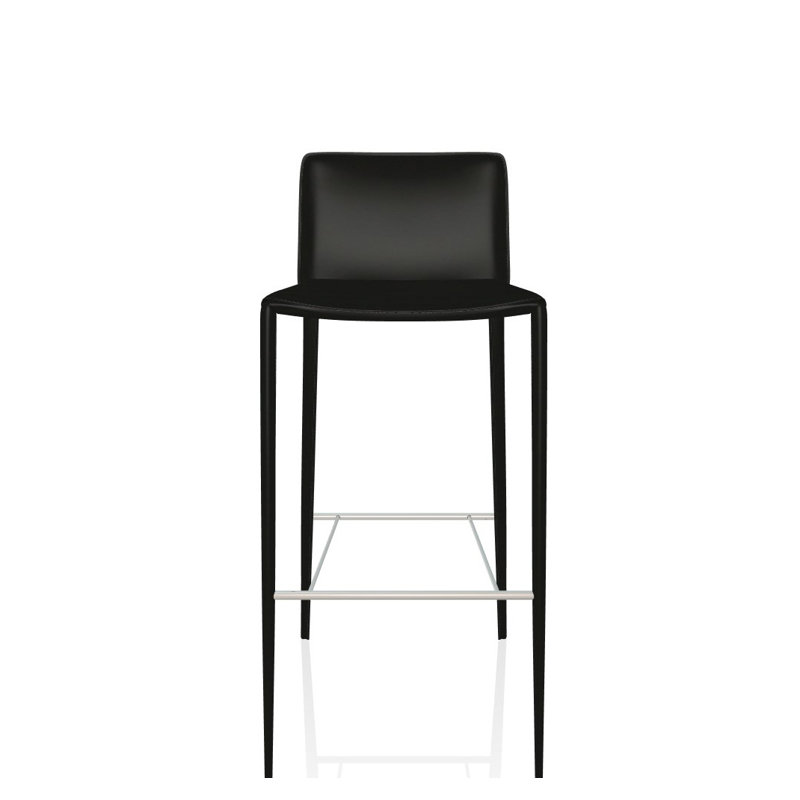 Tabouret de bar et de comptoir Linda, Noir, Tabouret de bar (siège d'une hauteur de 29,5276 p