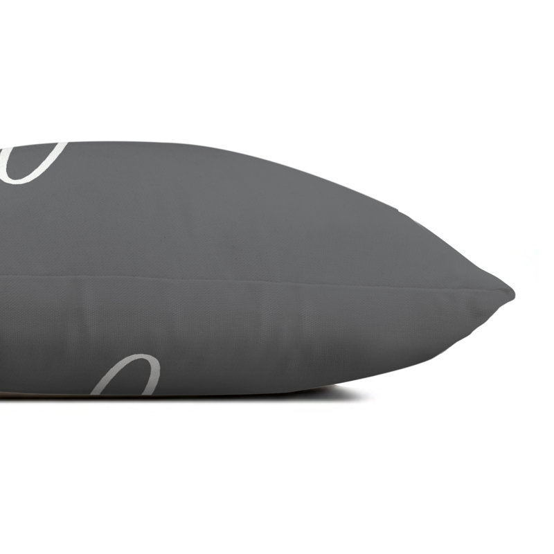 Relax Thin Outdoor Rectangular Pillow Cover & Insert, Dark Gray/White