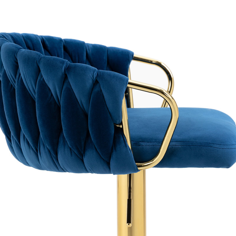 Tabouret de comptoir à hauteur réglable Ginko (ensemble de 2), Marine