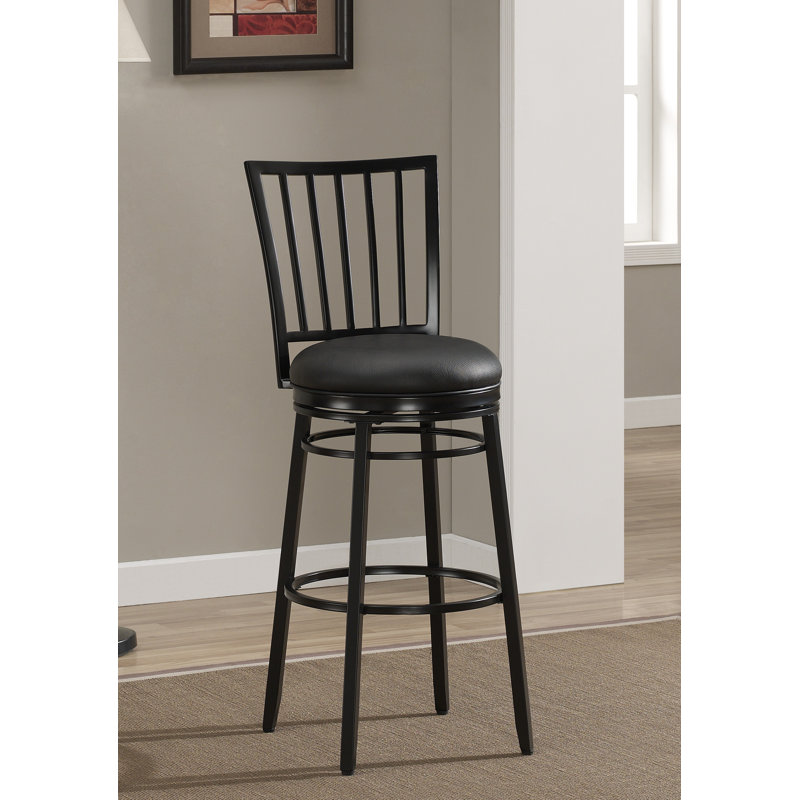 Tabouret de bar et de comptoir pivotant, Noir, Tabouret de comptoir (assise de 26 po de hauteur)