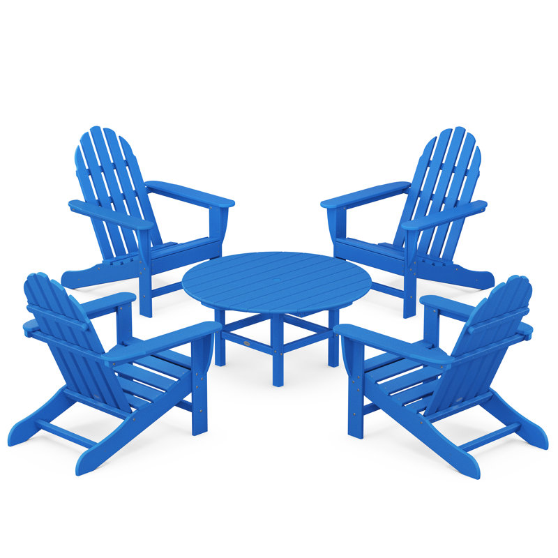 POLYWOOD Classic Adirondack Conversation Set, Pacific Blue