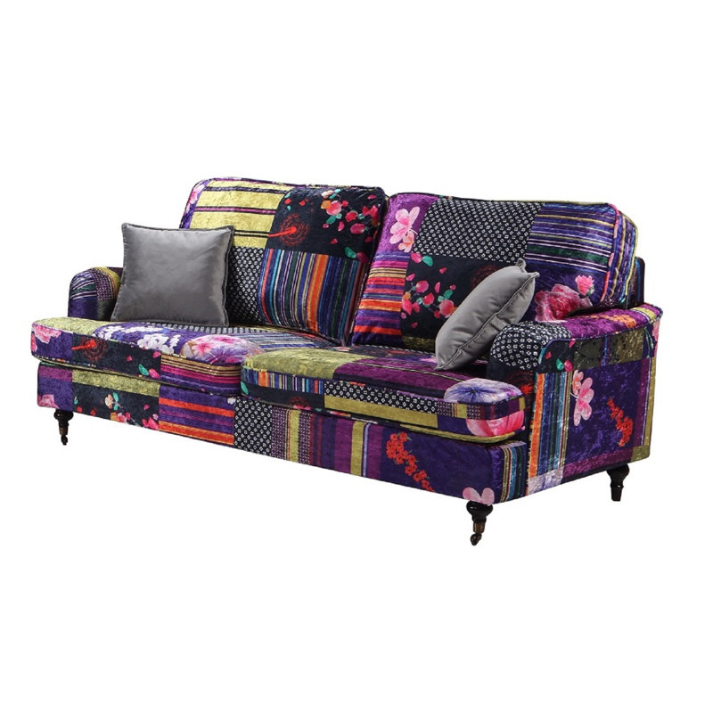 Derry 3 Seater Sofa, Purple/Pink