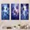 Indigo indigo mystique, impressions magiques - palmiers et palmiers, ensemble de 3 reproductions d'art en métal