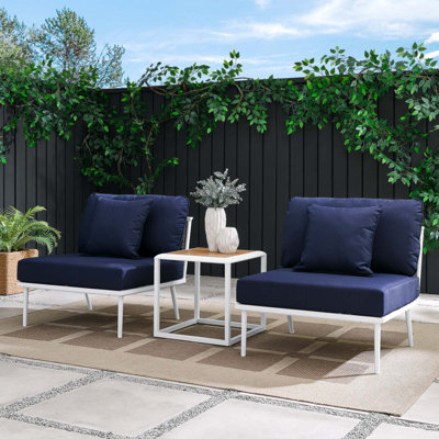 Modway Stance 3 Piece Outdoor Patio Aluminum Outdoor Patio Aluminum Set