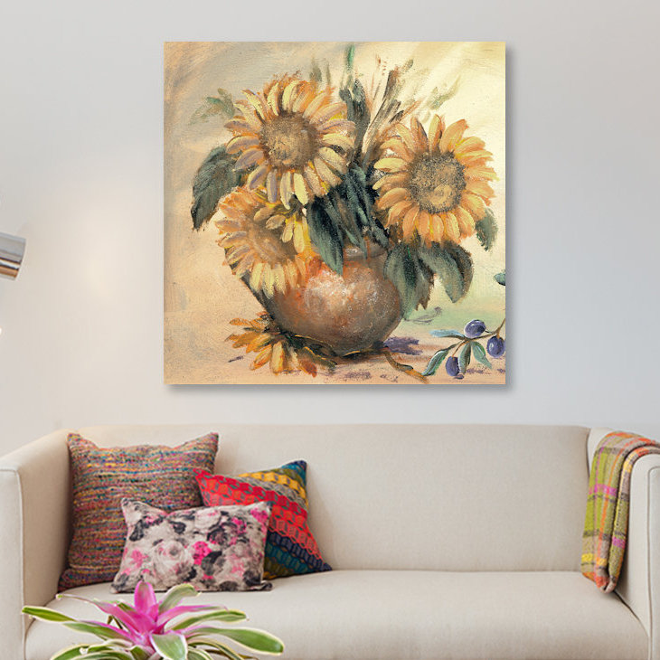 «Sunflower Bouquet Ll», reproduction sur toile, H 12 po x l 12 po x P 1,5 po, Toile tendue, Pas de tapis