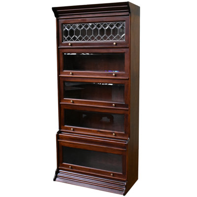 Nijaz 5 Stack Barrister Bookcase - Light Brown Walnut