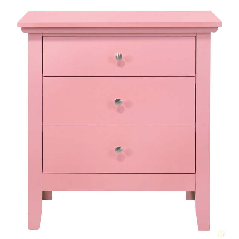 Table de chevet de charme avec rangement, Rose