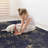 Black Washable Rug 5X8 Area Rug (Black+Gold, 5' X 8')-1018500611