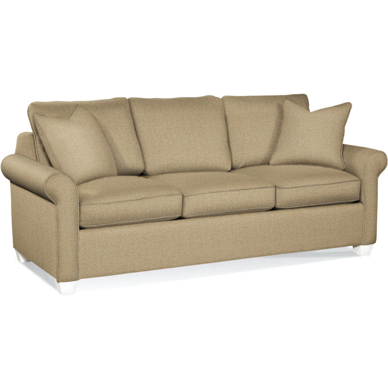 Park Lane Upholstered 81'' Sofa, Frost White Finish, Elite Sand; 0321-74