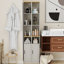 Armoire de rangement haute et mince, armoire de salle de bain étroite étroite à 6 niveaux avec 1 porte et 2 tablettes réglables, étagères de rangement pour bibliothèque, armoire de rangement pour CD et DVD