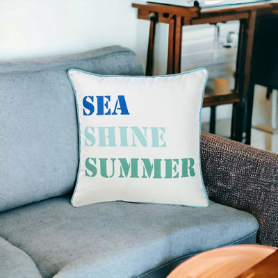 Coussin bleu et blanc Sea Shine Marine