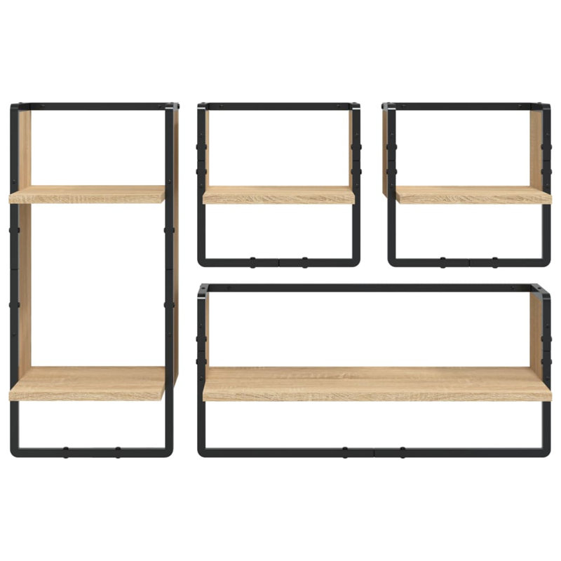 Marusya 4 Piece Floating Shelf, Sonoma Oak