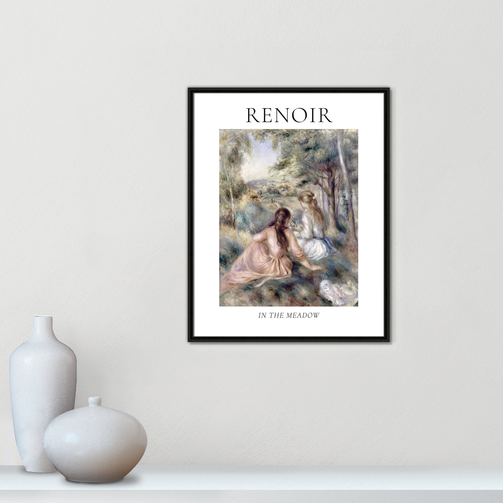 Old Masters Collection "In the Meadow" Print, Espresso Floater Frame, No, 29.5" H x 23.5" W x 2" D