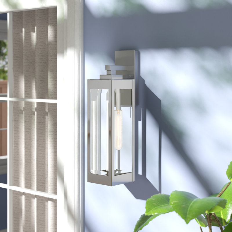 Meunier Steel Wall Light, Stainless Steel, 17" H x 6" W