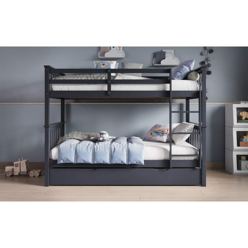 Forde Bunk Bed with Built-in Ladder Included with Trundle Included