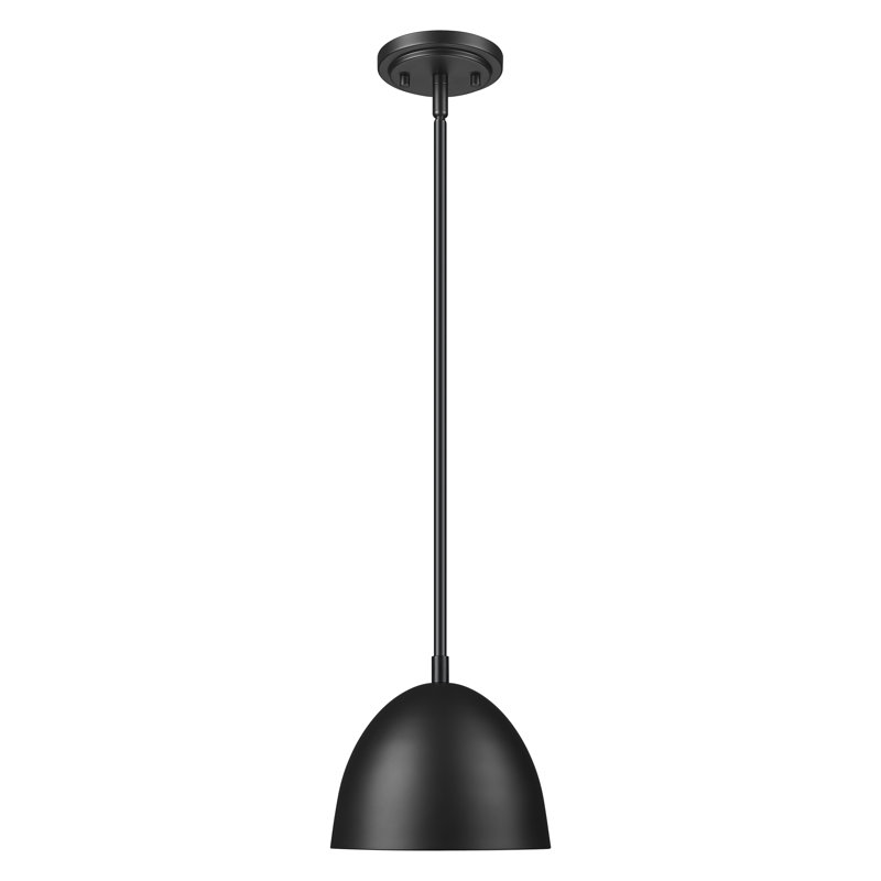 Alyvia 8 inch Matte Black 1 Light Pendant, Matte Black
