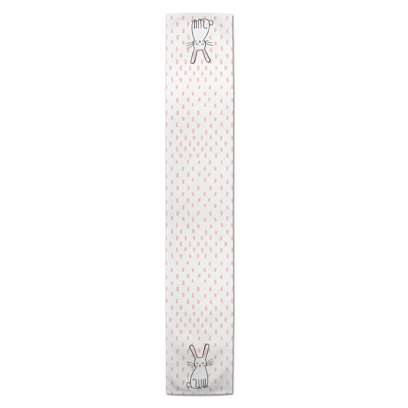 Biggins Cute Bunny Cotton Table Runner, 90" L x 16" W