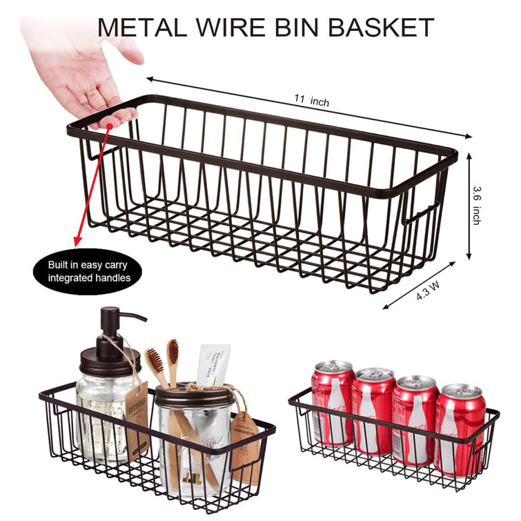 Small Wire Storage Basket Set Of 6