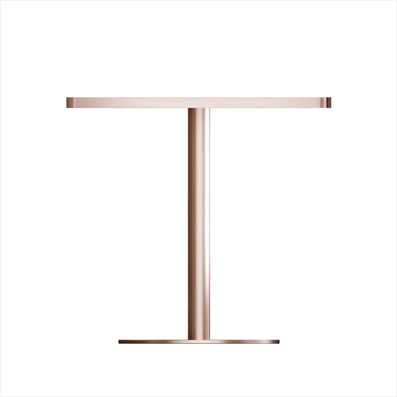 Table de salle à manger ronde 31,5 pouces compacte, piédestal de style tulipe, plateau en pierre frittée rose chaud, base dorée, sièges 2-4