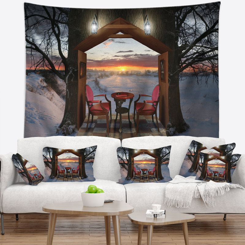Tapisserie «Landscape Home Shaped Trees», H 50 po x l 60 po