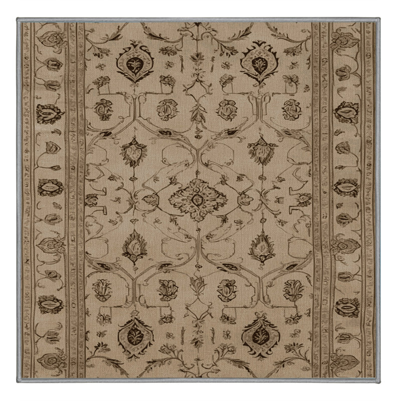Tapis gris français lavable à la machine, Carré 4 pi