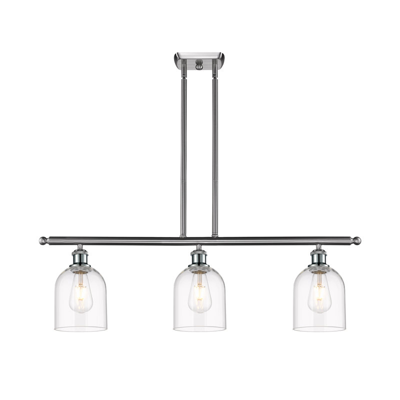 Odaniel 3 - Light Kitchen Island Pendant, Clear, Brushed Satin Nickel