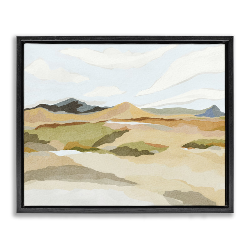 «Rocky Hill Landscape», art mural encadré par Nikita Jariwala, H 25 po x l 31 po, Cadre flottant noir de jais
