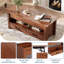 Table basse avec plateau relevable et rangement, table multifonctionnelle de 47,2 po: comprend un plateau de table relevable en bois, 2 tiroirs, un compartiment caché pour le salon et le bureau personnel-1677373905