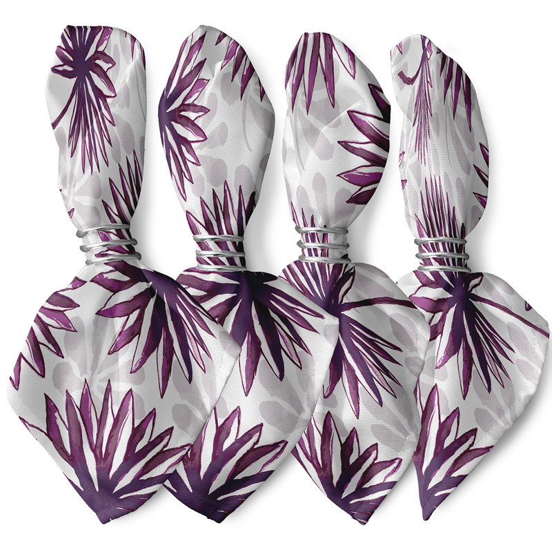Stalbridge Polyester Floral Square Napkin, Purple