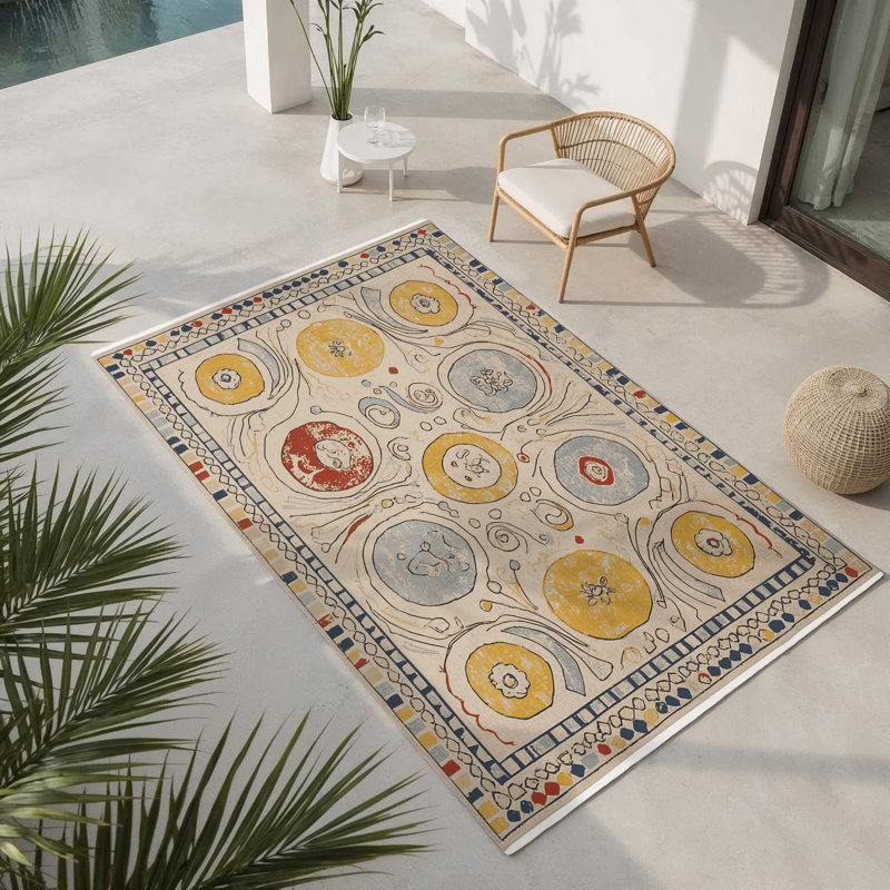 Quirky Jig Indoor And Outdoor Area Rug, Rectangle 2' x 3'