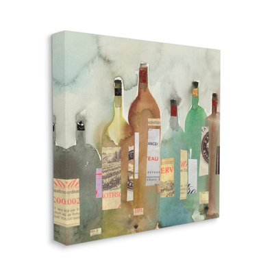 " Classic Wine Liquor Bottles Collage " by Samuel Dixon