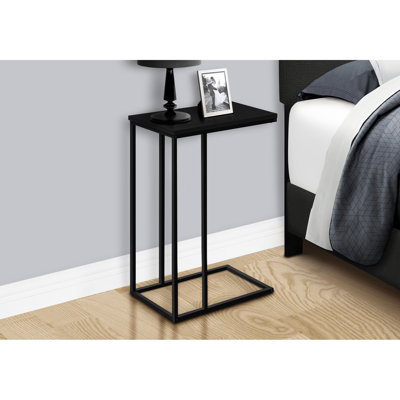 Black Laminate Table For Office - Robust Metal Base Living Spaces Modern Style