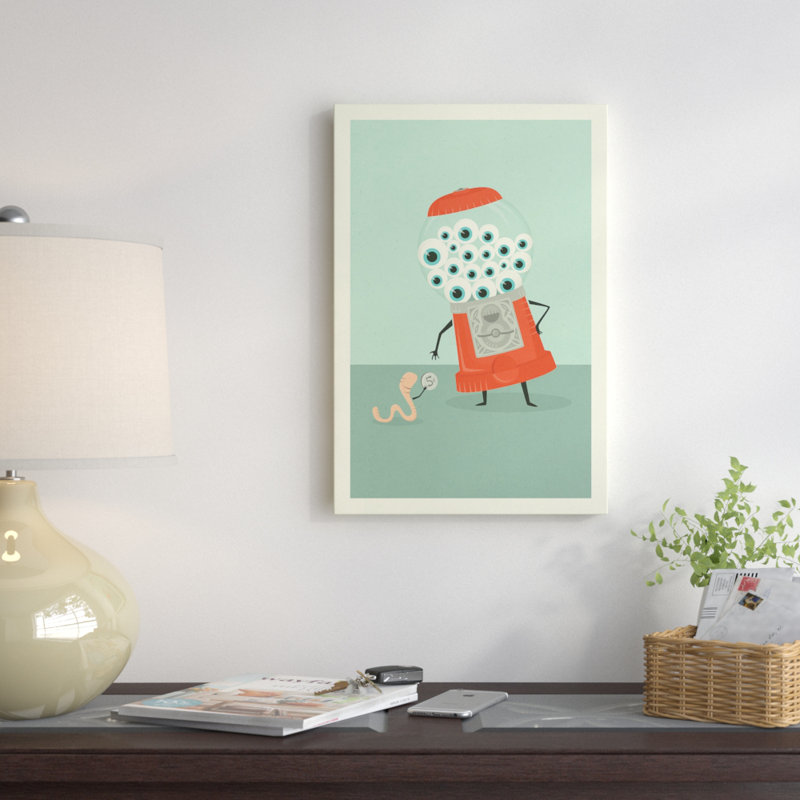 « eye bonbon », reproduction d’impression sur toile, H 32 po x l 24 po x P 1 po, Papier d'art encadré noir, Blanc