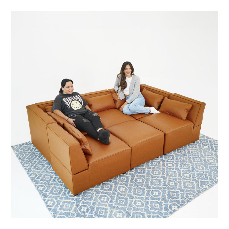 Canapé modulaire en cuir Reno
