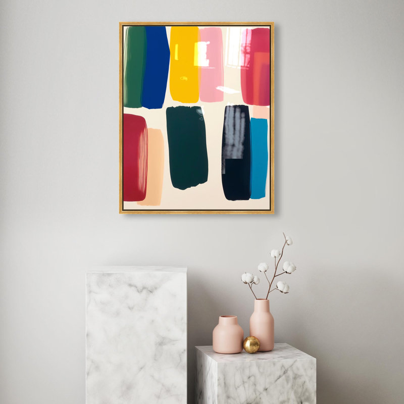 Oliver Gal CaliSunset II Abstract - Hand-Applied Glass Coat Framed Canvas Art, Gold, 30" H x 24" W