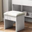 Bureau de coiffeuse à la mode avec miroir et lumières - 3 modifications d'éclairage de couleur offertes, tiroirs, blanc, grand miroir, plusieurs modes de rangement possibles, construction