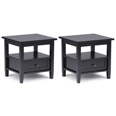 Table de bout transitionnelle en bois massif de 20 po Hettie (ensemble de 2)