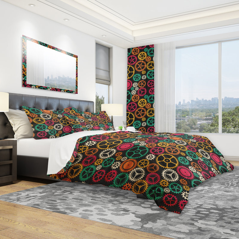 Ensemble de housse de couette moderne et contemporaine, Housse de couette très grand + 2 taies décoratives