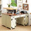 Bureau de direction 52,8 po avec trois tiroirs, deux armoires et une station de charge, bureau à domicile pour bureau à domicile, chambre à coucher