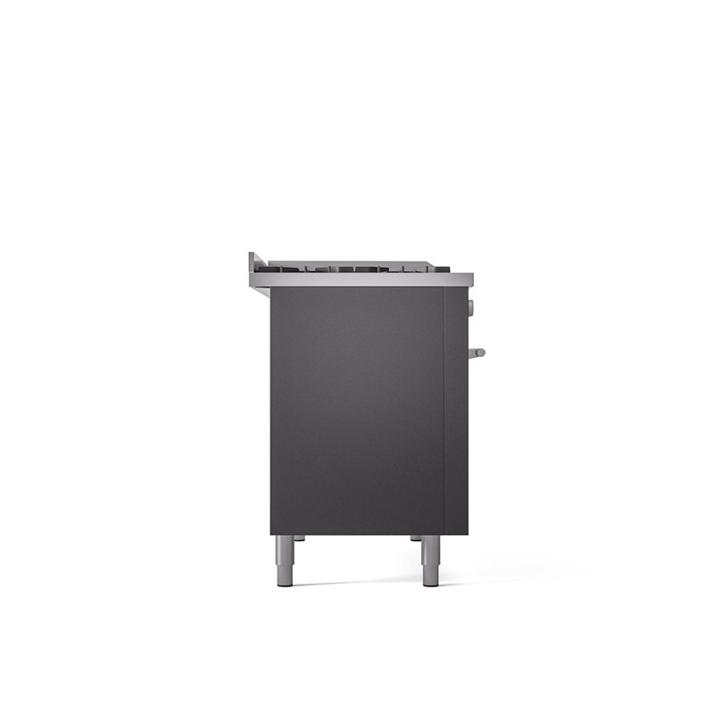 ILVE ProfessionalPlus II 48 Dual Fuel Range, knobs, Graphite Matte, Natural Gas