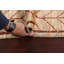 Tapis unique en laine noué à la main beige et rouge nouvel âge 4 pi 5 po x 7 pi