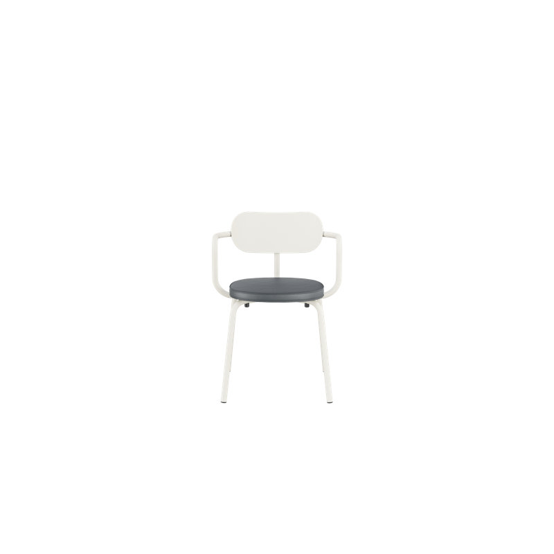 Khylia 18.1'' H Upholstered Metal Armchair, Gray, Pure White