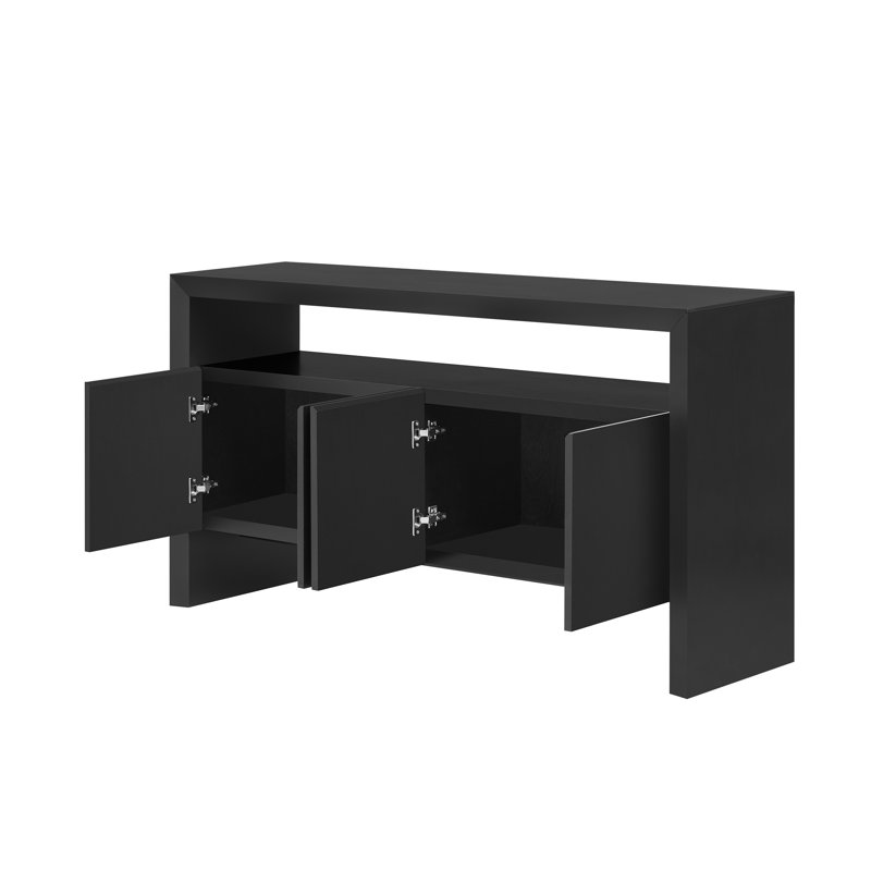 60" 4-Door Sideboard, Black