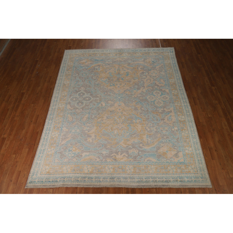 Vegetable Dye Gray Oushak Turkish Area Rug 8x10