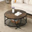 Table basse ronde de 34 po avec rangement ouvert et pieds en métal Aumiller-1081597738-1081597742