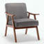 Chaise d'appoint Mid-Century moderne en velours (gris)-92294282-92294279