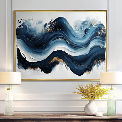 Encre monochrome Echo of River I - Op Art, art mural